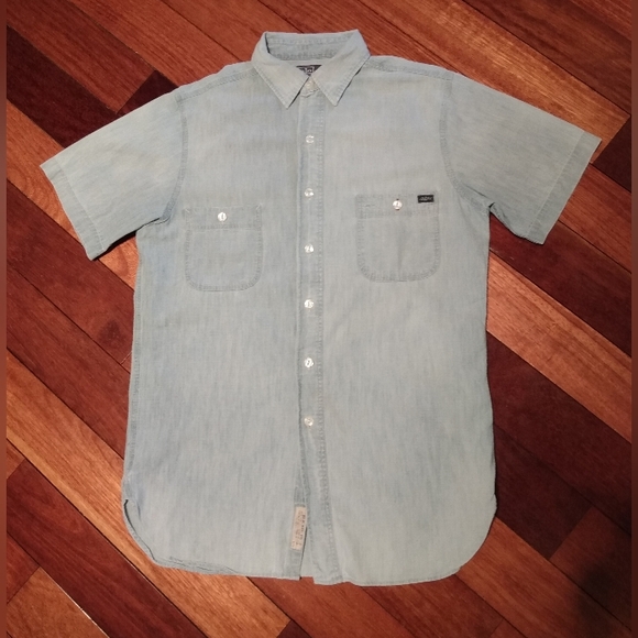 POLO Ralph Lauren Naval Rescue Denim Chambray Light Short Sleeve Button up shirt - Picture 2 of 16